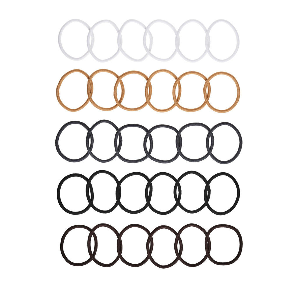 Goody Ouchless Elastic Hair Ties, 30 Ct, Brown, 4MM Rubber Bands, Pain-Free Jansha Store