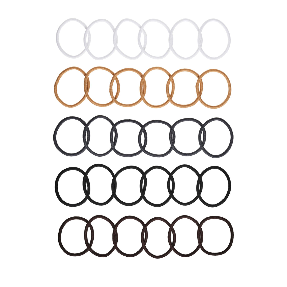 Goody Ouchless Elastic Hair Ties, 30 Ct, Brown, 4MM Rubber Bands, Pain-Free Jansha Store