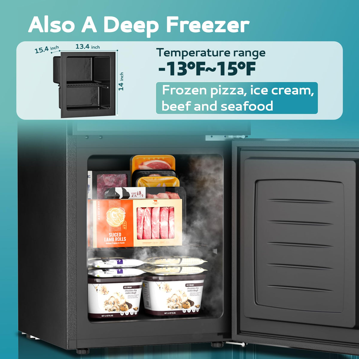 EUHOMY 24 Can Mini Fridge, 18L Beverage Refrigerator with Quiet Compressor Jansha Store