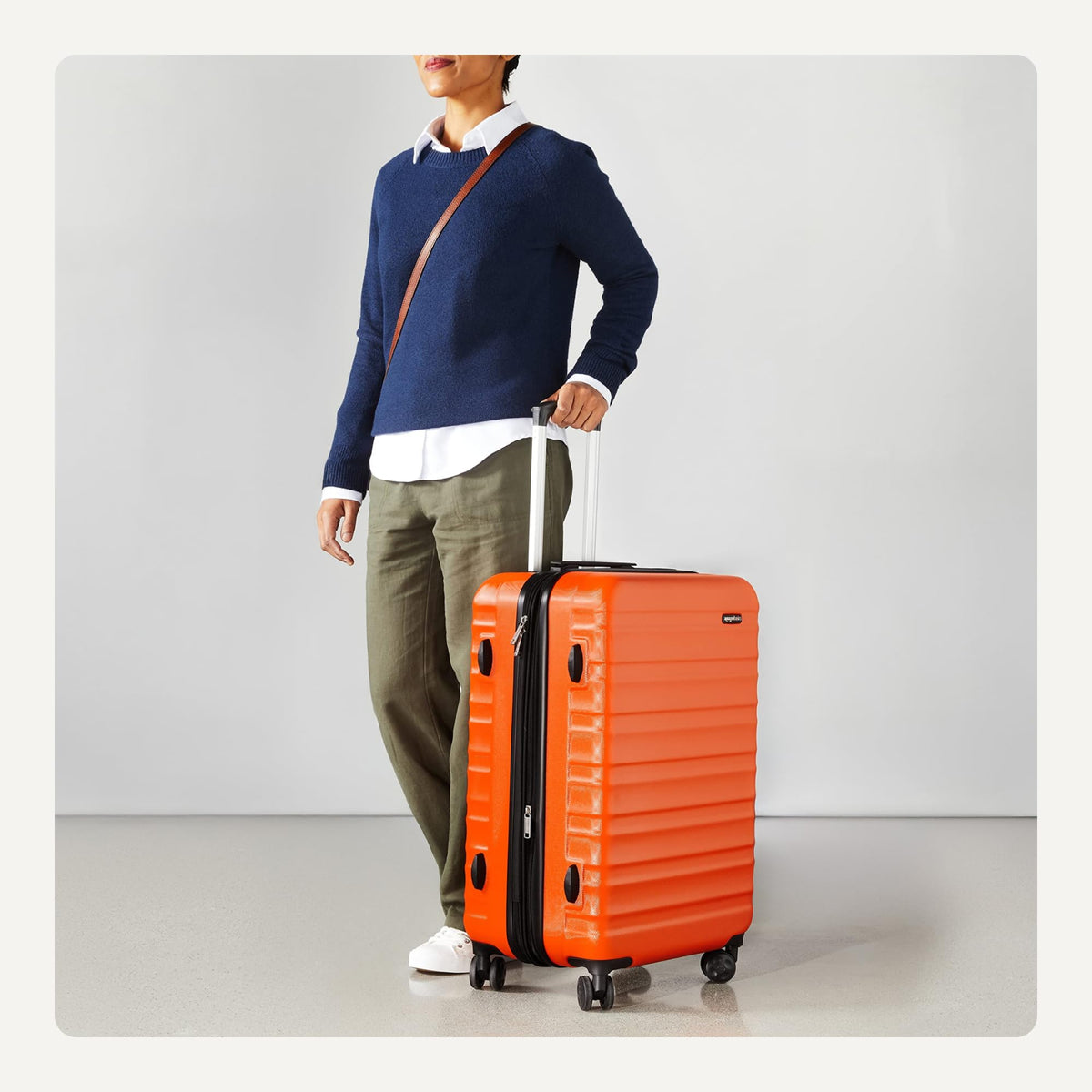 Amazon Basics 3-Piece Hardshell Suitcases Set (21", 26", 30"), Expandable For Up to 25% More Space, With Scratch-Resistant Finish, Four Multi-Directional Wheels, Rose Gold Jansha Store