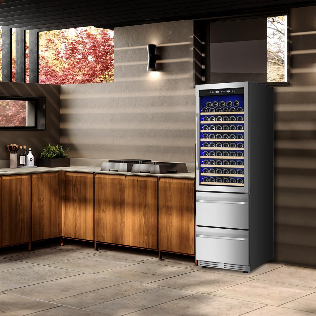24 Inch Upgraded Dual Zone Wine and Beverage Refrigerator Cooler Jansha Store
