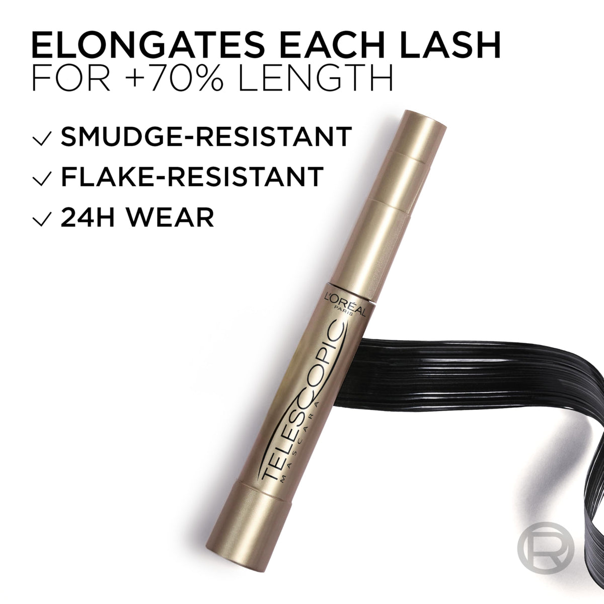 L’Oreal Paris Original Telescopic Mascara, Lengthening, Blackest Black Jansha Store