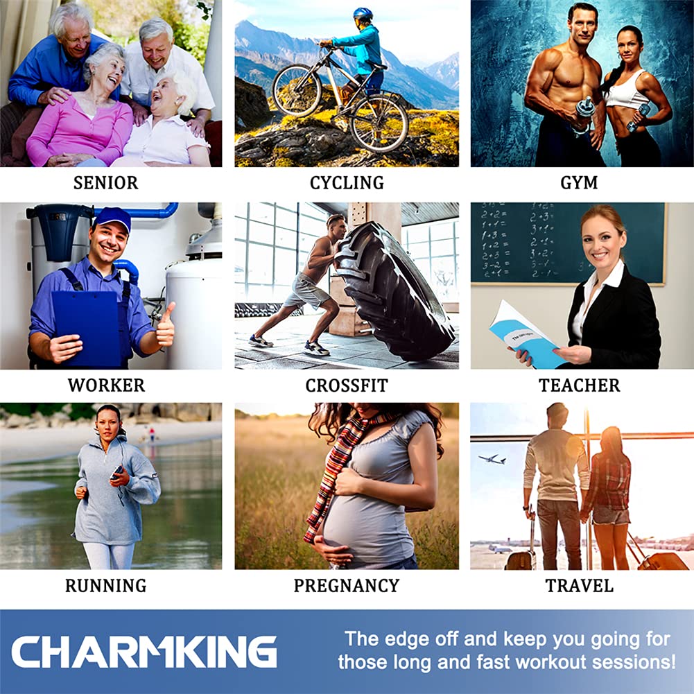 CHARMKING Compression Socks for Women & Men Circulation (3 Pairs) 15-20 mmHg is Best Support for Athletic Running Cycling Jansha Store