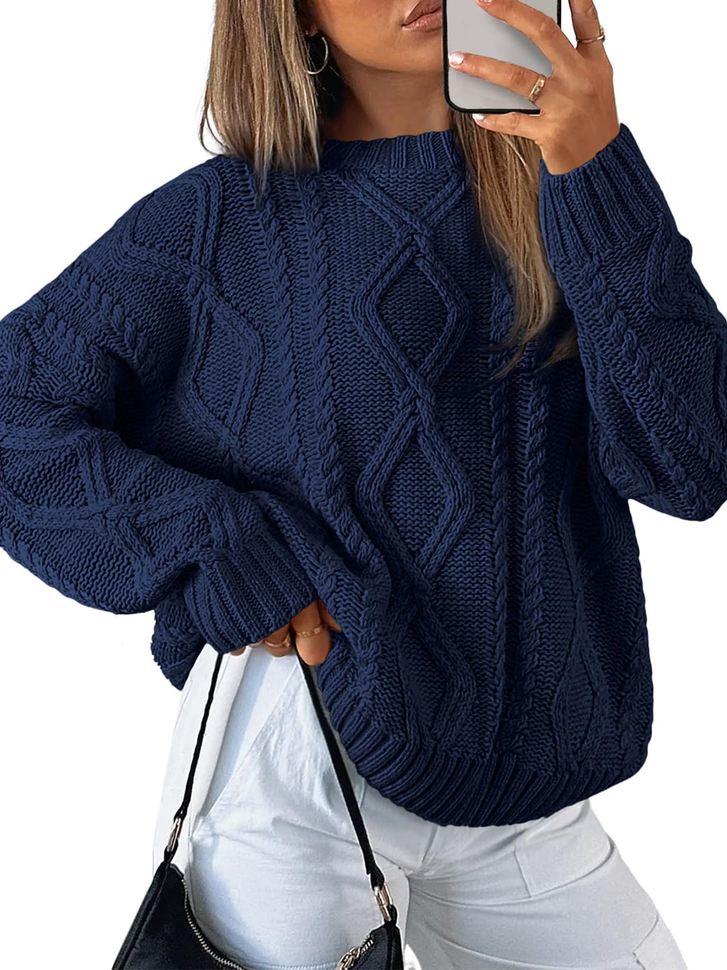 Trendy Queen Women's Oversized Cable Knit Sweaters 2026 Fall Outfits Jansha Store