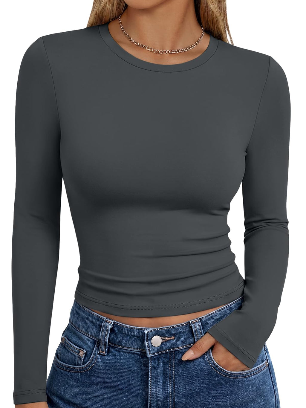 Trendy Queen Womens Long Sleeve T Shirts Fall Fashion Basic Y2K Tops 2026 Jansha Store
