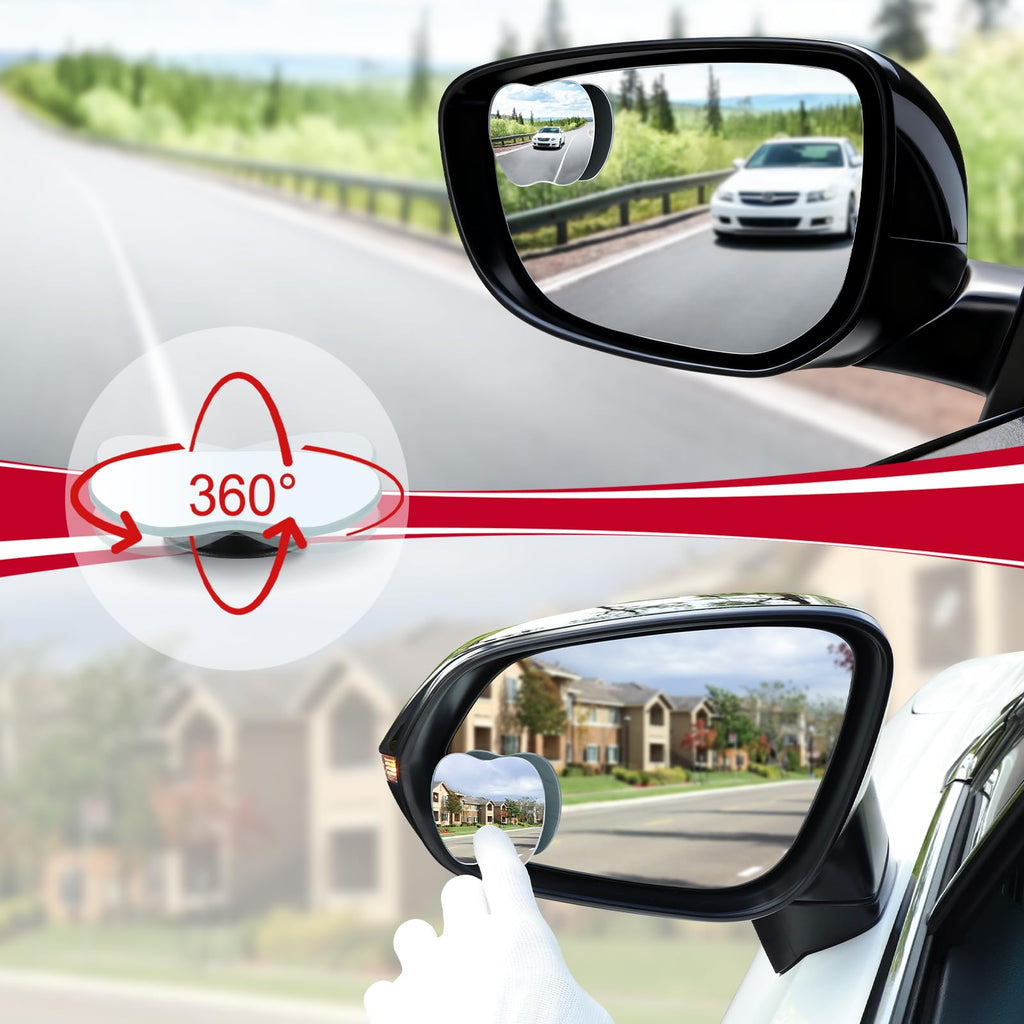 LivTee Blind Spot Mirror, 2" Round HD Glass Frameless Convex Rear View Mirrors Exterior Accessories with Wide Angle Adjustable Stick for Car SUV and Trucks, Pack of 2 Jansha Store