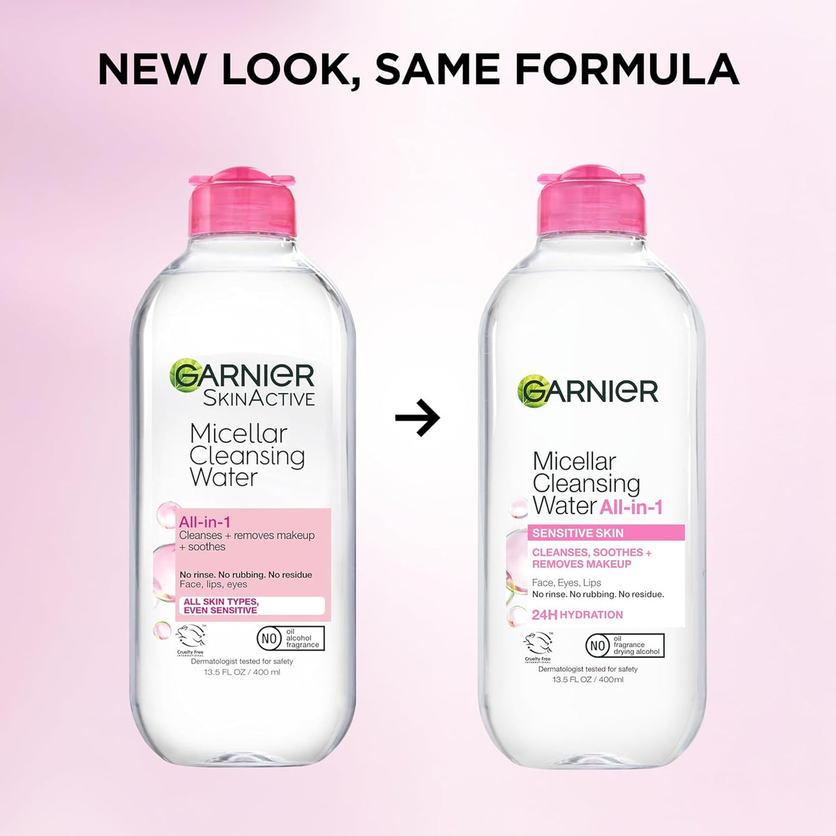 Garnier Micellar Water, Hydrating Facial Cleanser & Makeup Remover, Suitable for Sensitive Skin, Vegan, Cruelty Free, 13.5 Fl Oz (400mL), 1 Count Jansha Store