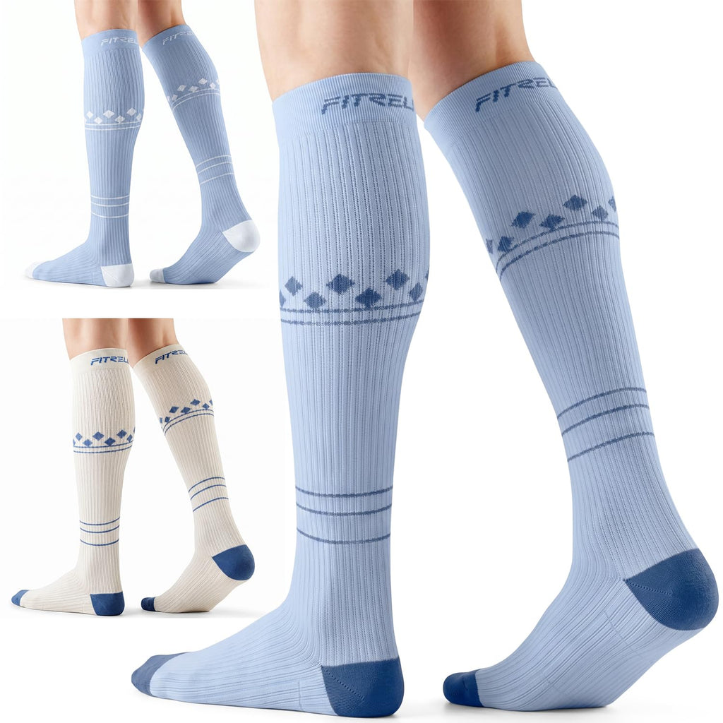 FITRELL 3 Pairs Compression Socks for Women and Men 20-30mmHg-Circulation Support Socks Jansha Store