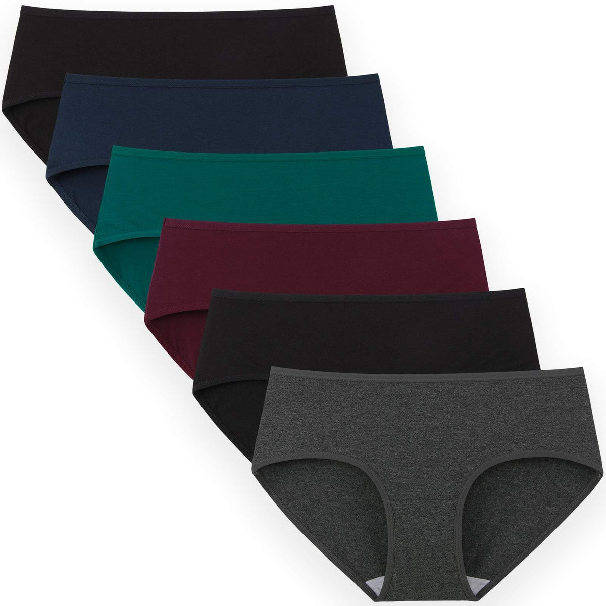 INNERSY Womens Underwear Cotton Hipster Panties Regular & Plus Size 6-Pack Jansha Store