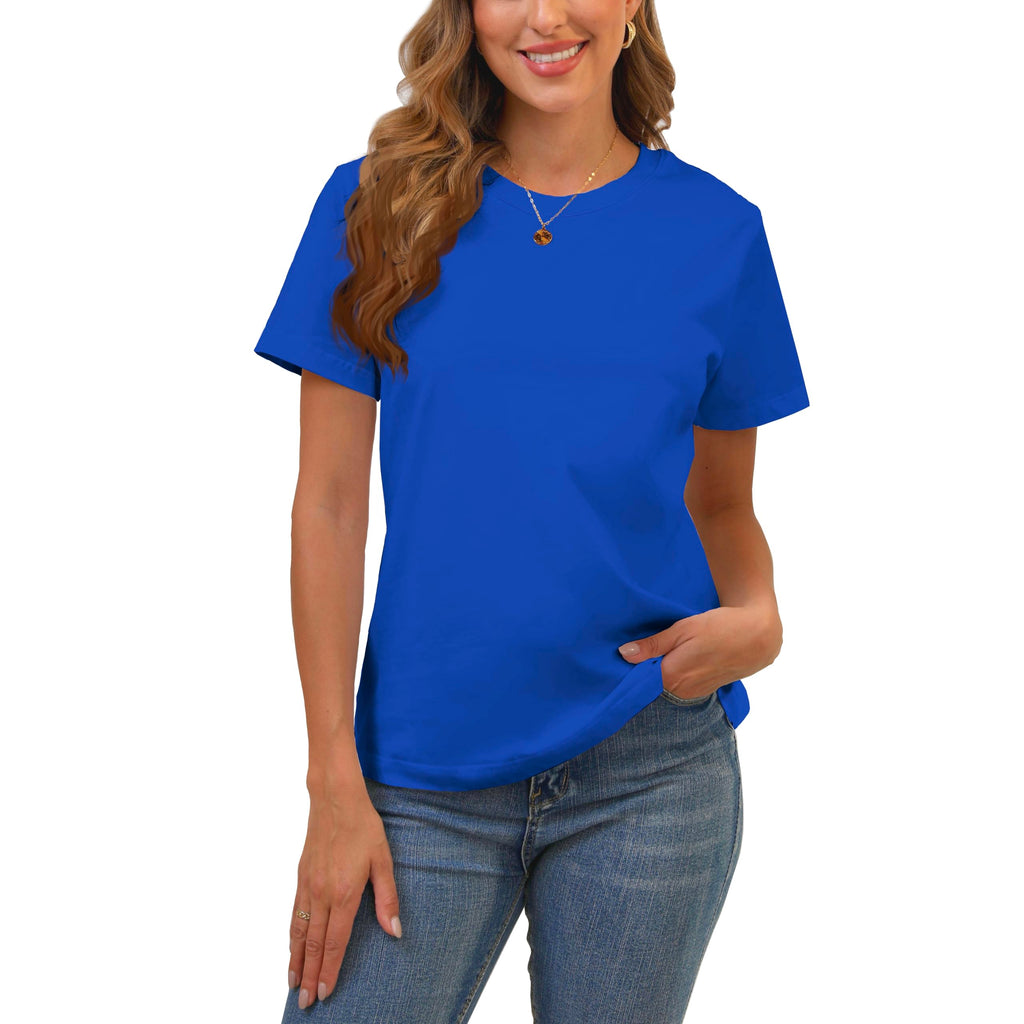 BJY Cotton Basic T Shirts for Women,Crew Neck Short Sleeve Summer Shirts(2XS-3XL, 20+ Color) Jansha Store