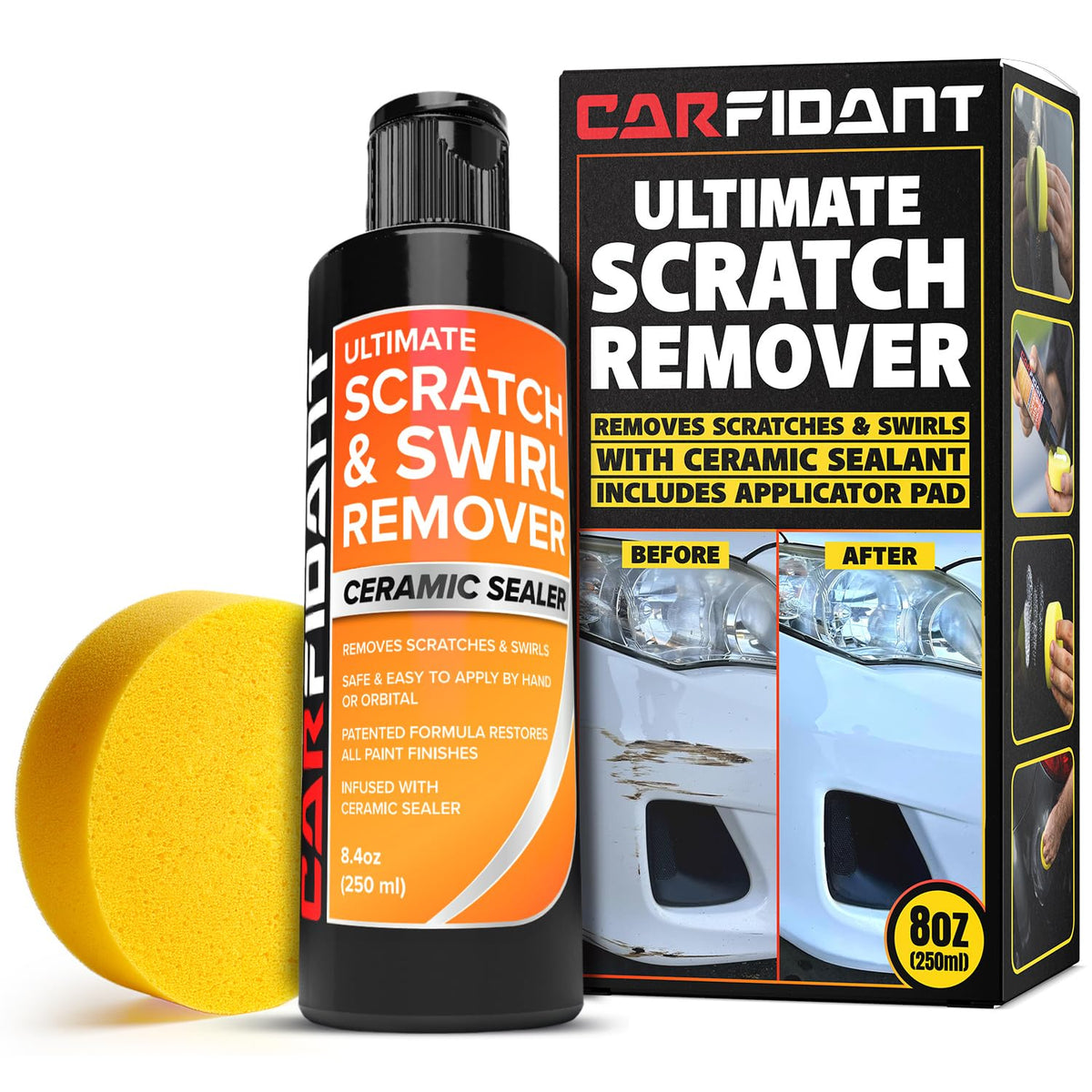 Carfidant Scratch Repair and Swirl Remover - Car Paint Scratch Remover & Restorer Kit with Buffer Pad - Polishing & Waxing Kits - Compound for Vehicles Paint Repair - 8.4 fl. Oz. Jansha Store