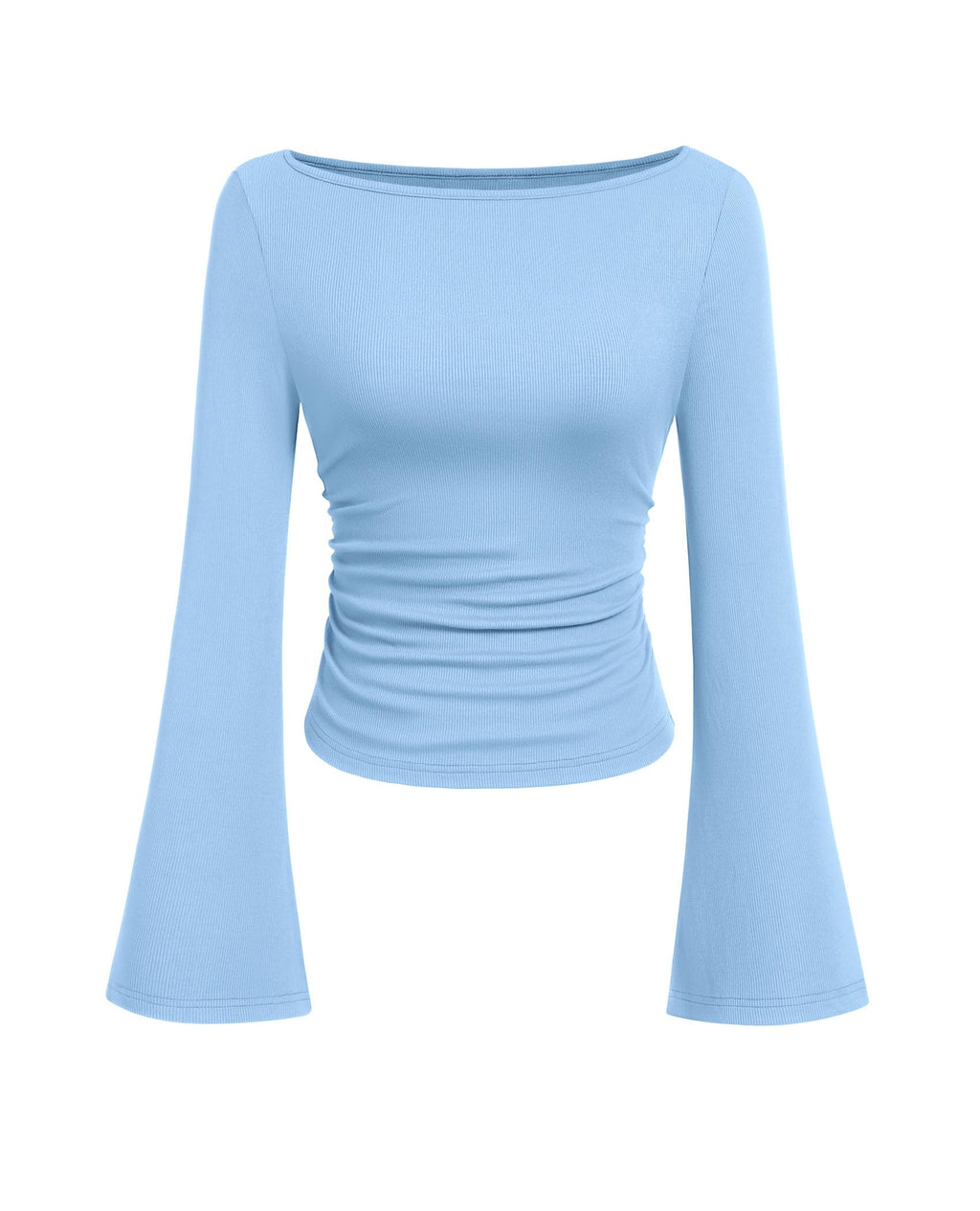 PRETTYGARDEN Womens Bell Long Sleeve Ribbed Knit Tops Jansha Store
