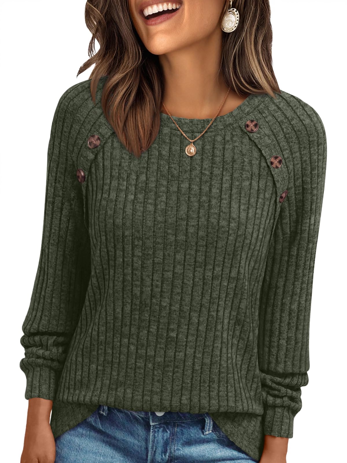 AUTOMET Womens Long Sleeve Shirts Fall Sweaters Business Casual Tops Blouse Jansha Store