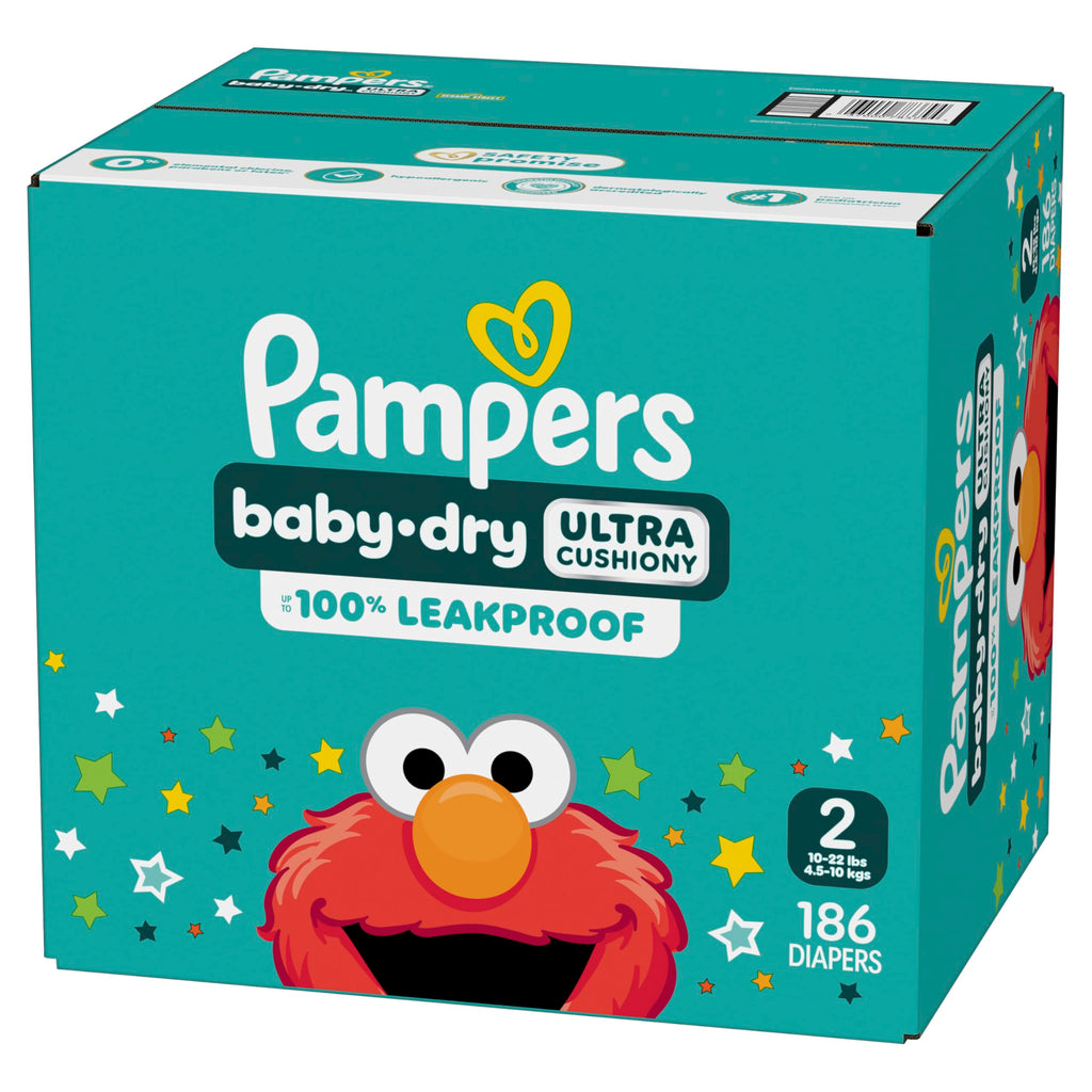 Pampers Baby Dry Ultra Cushiony Diapers, Size 3 (13-26 lbs), 104 Count, Up to 100% Leakproof (Packaging May Vary) Jansha Store