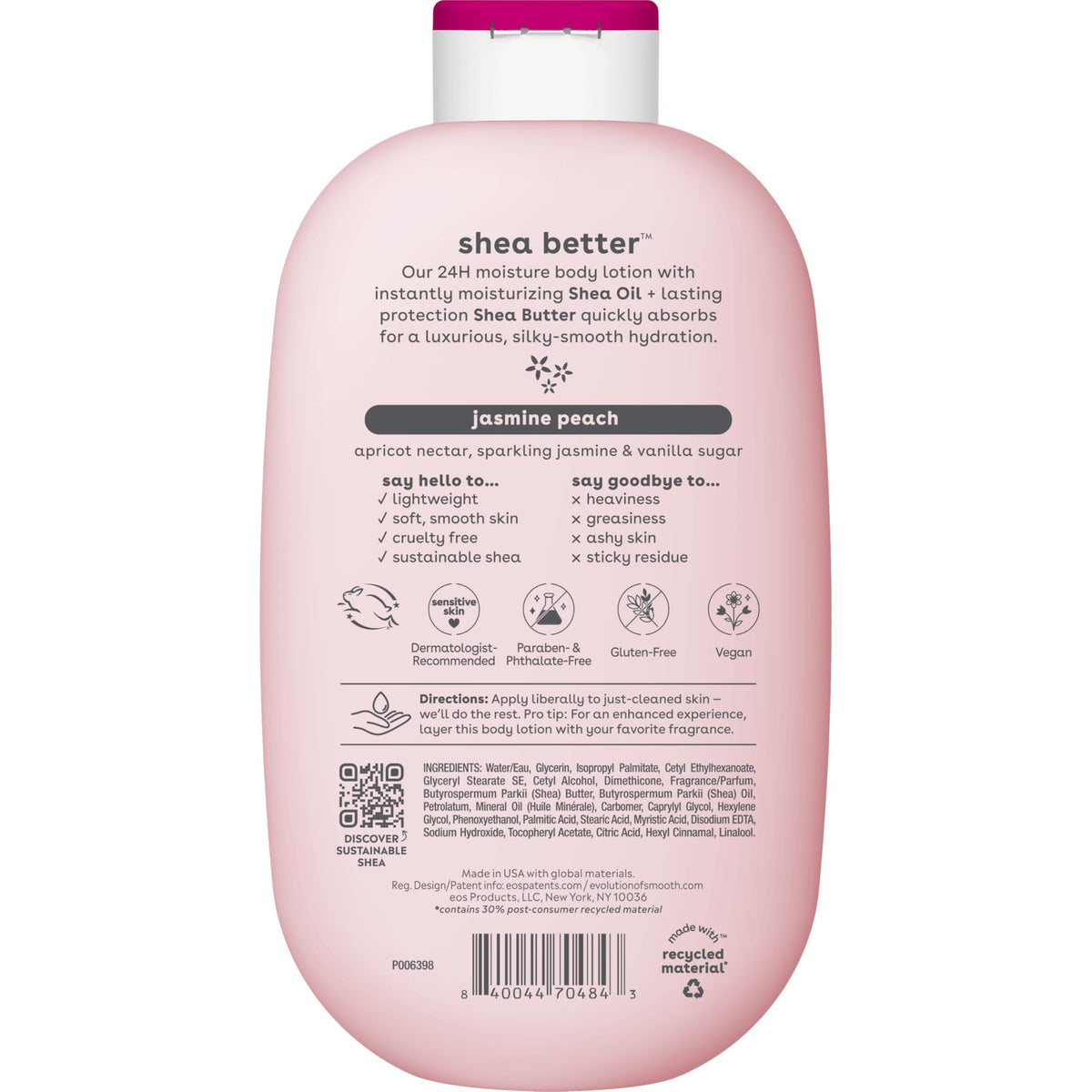 eos Shea Better Body Lotion- Vanilla Cashmere, 24-Hour Moisture, 16 fl oz Jansha Store