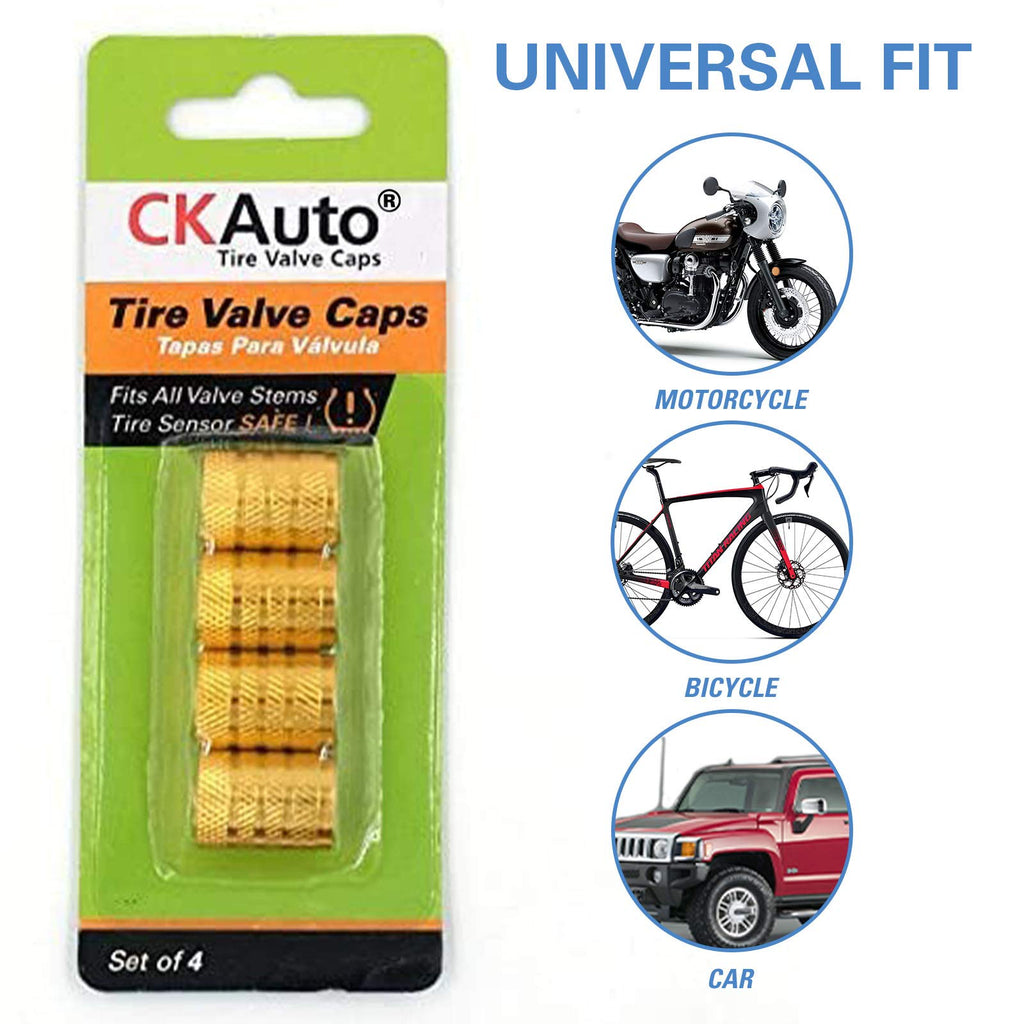 CKAuto Tire Valve Stem Caps, Aluminum Black, 4 pcs/Pack Jansha Store