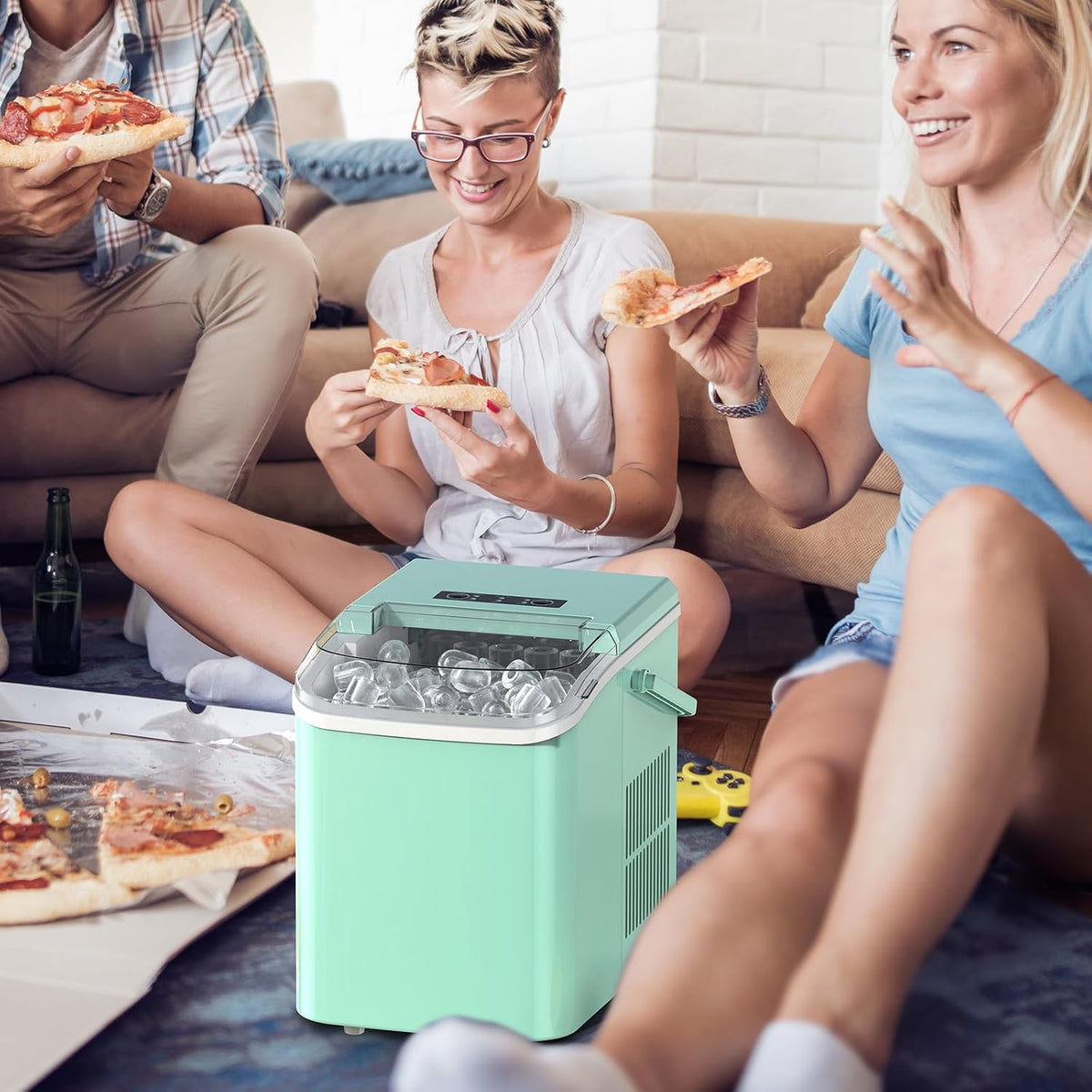 NEWBULIG Ice Makers Countertop with Handle, Portable Ice Machine Jansha Store