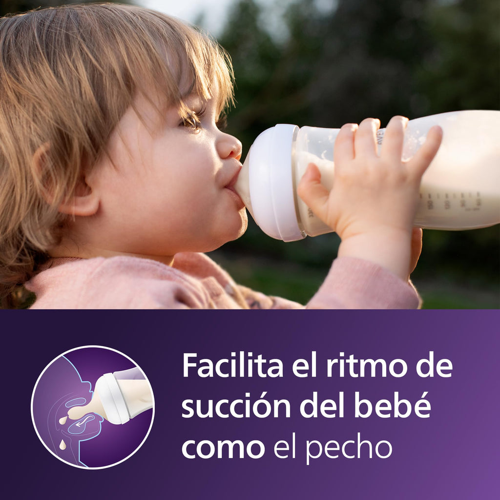 Philips Avent Natural Baby Bottles, Medium Flow, 9 oz, BPA-Free, 4-Pack Jansha Store