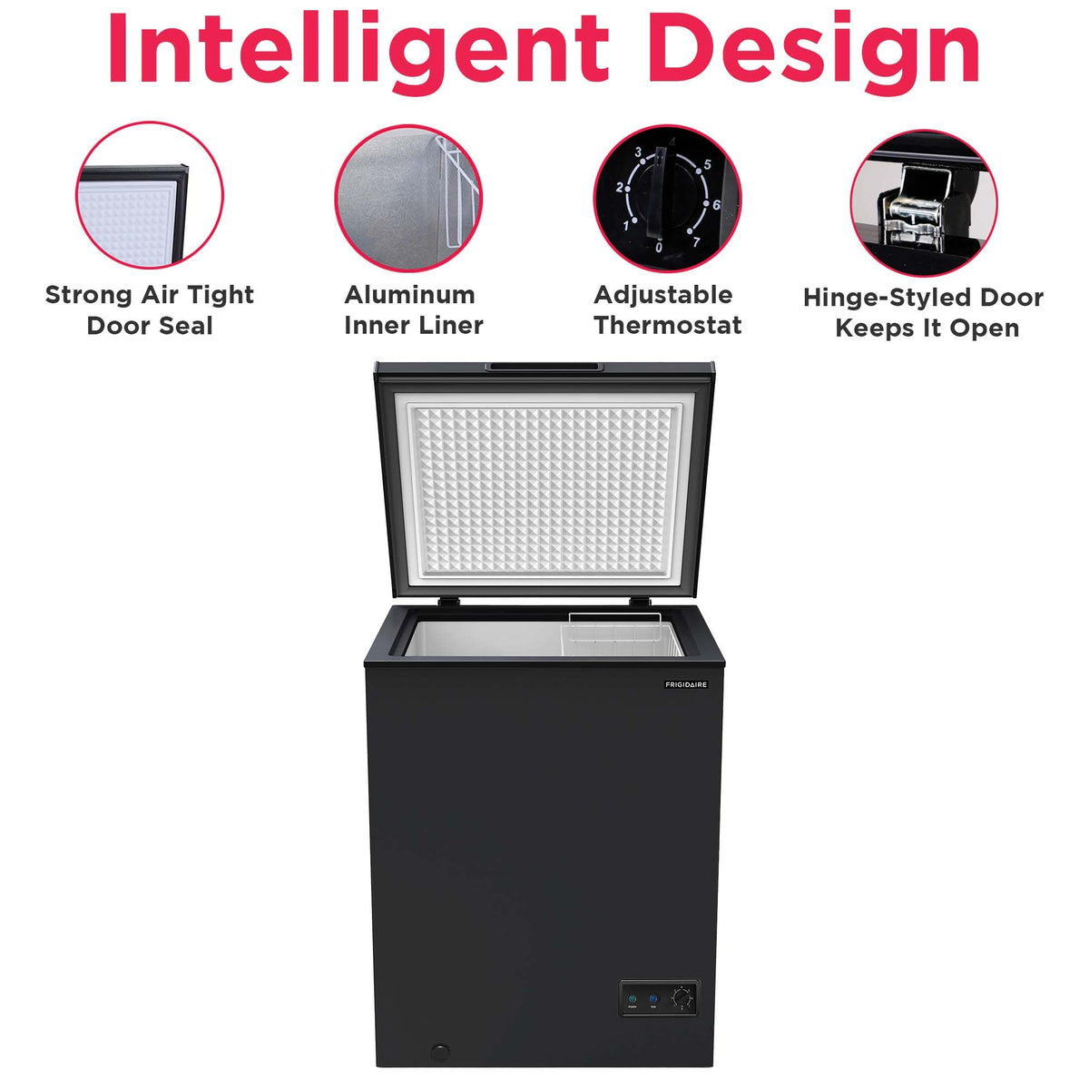 FRIGIDAIRE EFRF9003 Chest Deep Freezer, 9 Cu. Ft. Class, WhiteAdjustable Thermostat-Removable Vinyl Coated Wire Basket-Easy Defrost Drain, 9-10CF, White Jansha Store