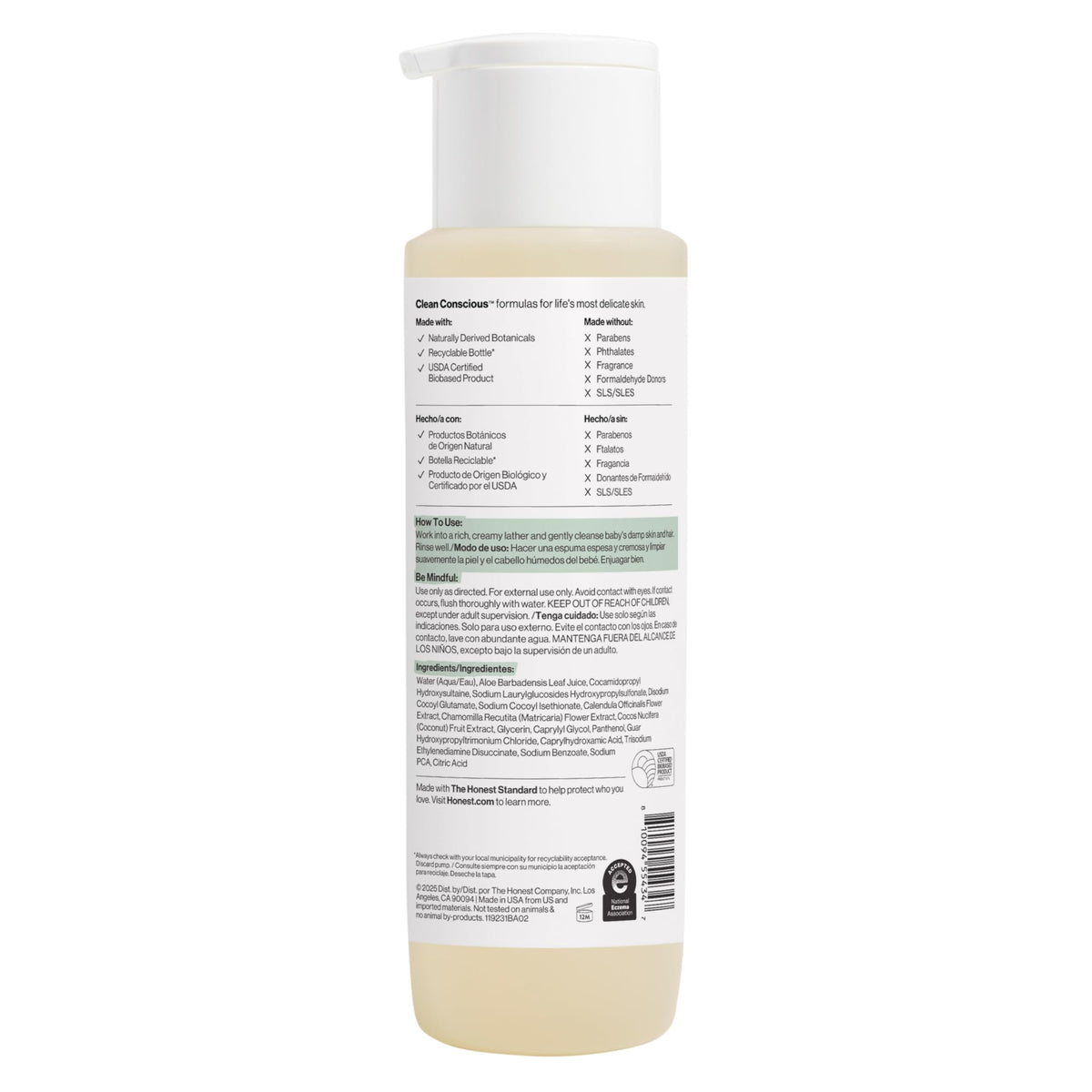 The Honest Company Shampoo & Body Wash, Tear-Free, Fragrance-Free, 10 fl oz Jansha Store