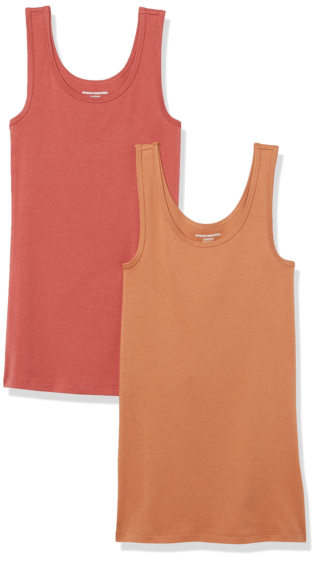 Amazon Essentials Women's Slim-Fit Ribbed Scoop Neck Tank Tops, Pack of 2 Jansha Store