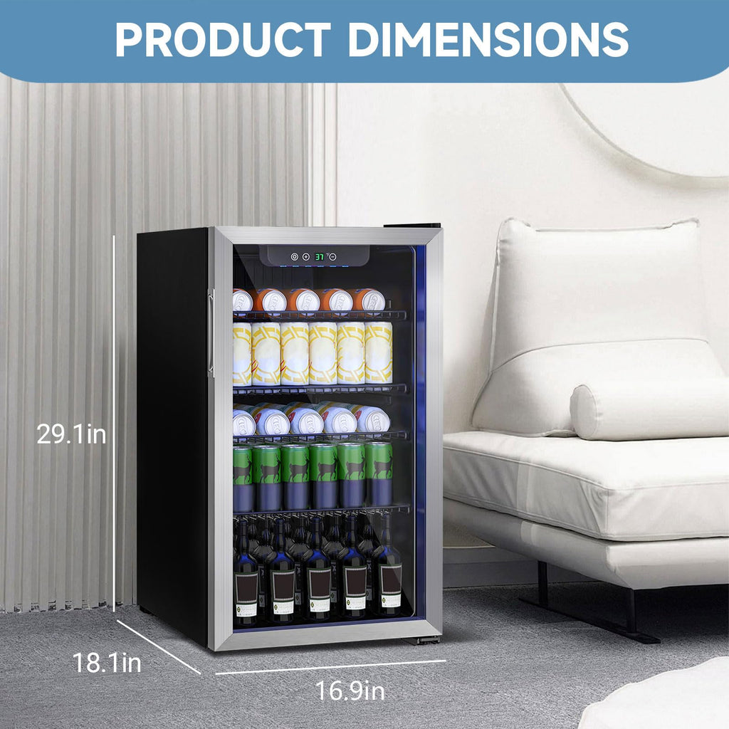 Erivess 24 Can Mini Fridge, 0.6 Cu.ft Beverage Refrigerator Cooler, Black Jansha Store