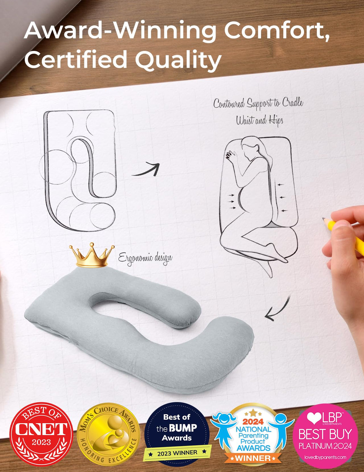 Momcozy Pregnancy Pillow for Sleeping - U Shaped Full Body Maternity Pillow Jansha Store