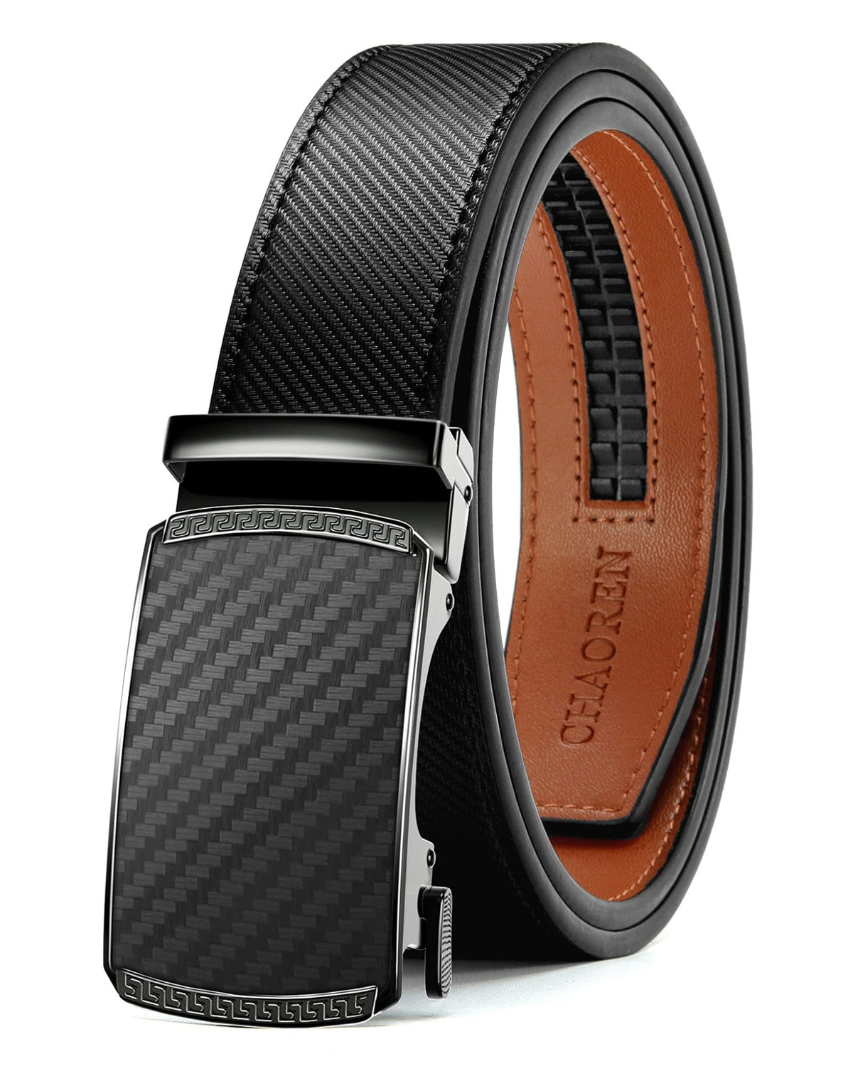 CHAOREN Men's Leather Ratchet Belt - Customizable Fit (35mm) Jansha Store