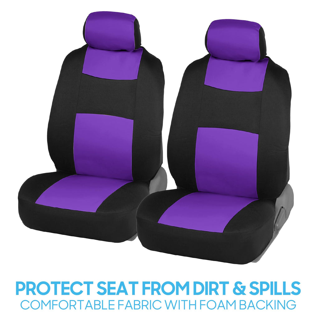 BDK PolyPro Car Seat Covers Full Set in Solid Black, Front and Rear Split Bench Seat Covers for Cars, Easy to Install Car Seats Cover Set and Accessories for Auto Trucks Van SUV - Solid Black Jansha Store