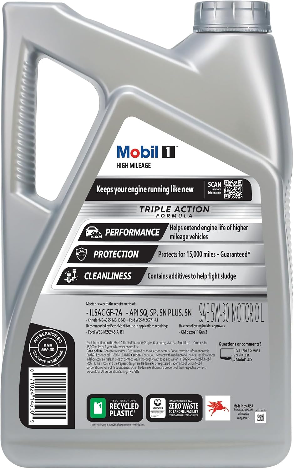 Mobil 1 High Mileage Full Synthetic Motor Oil 5W-30, 5 Quart Jansha Store