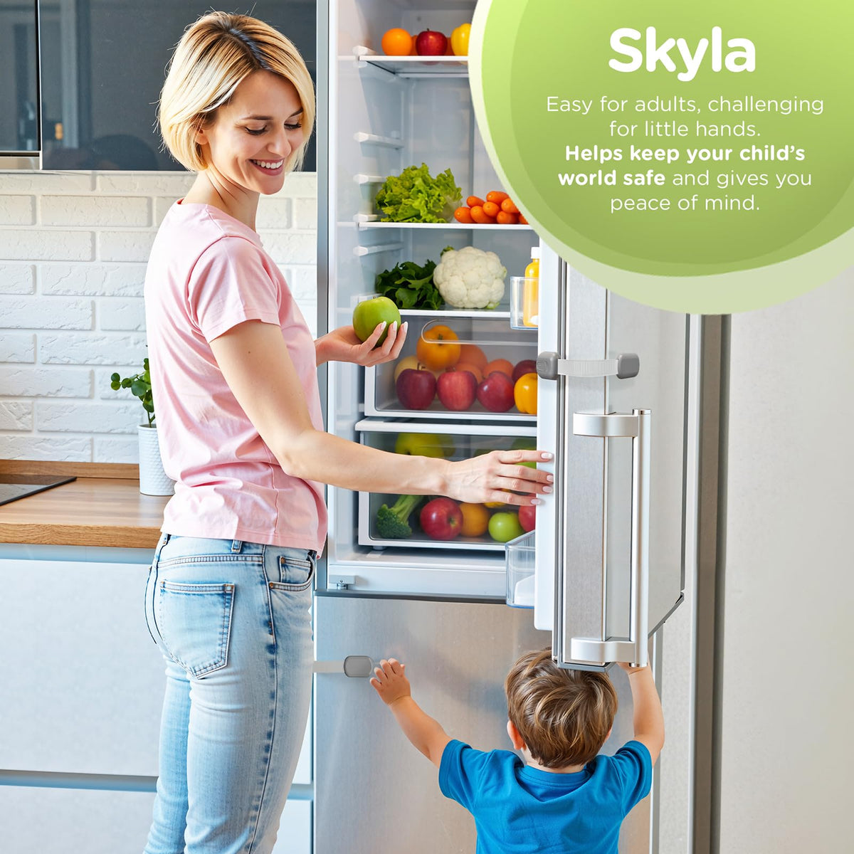SKYLA HOMES Cabinet Strap Locks for Baby Proofing, 2 Pack, Gray Jansha Store