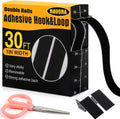 Navona 30Ft x 1 Inch Heavy Duty Hook and Loop Strips with Adhesive, Black Jansha Store