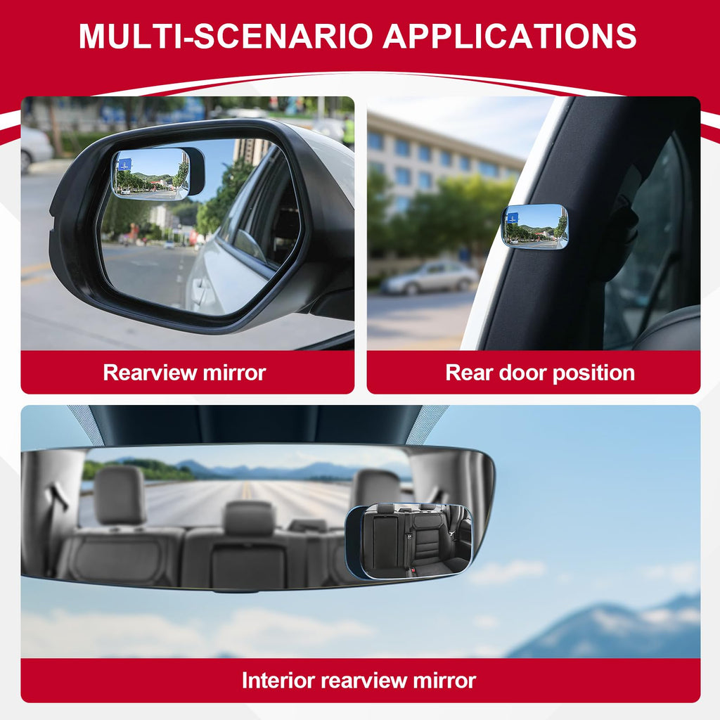 LivTee Blind Spot Mirror, 2" Round HD Glass Frameless Convex Rear View Mirrors Exterior Accessories with Wide Angle Adjustable Stick for Car SUV and Trucks, Pack of 2 Jansha Store