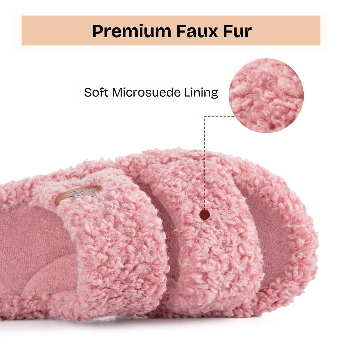 EverFoams Womens Fuzzy Open-toe Slippers Memory Foam Indoor House Shoes Jansha Store