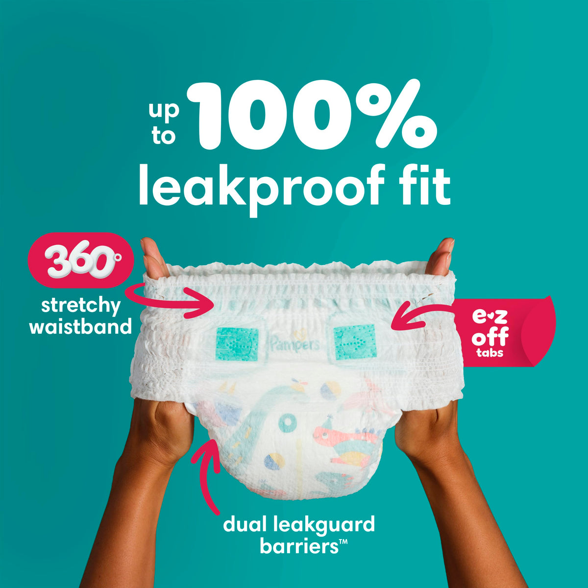 Pampers Diapers - Cruisers 360 - Size 5, 128 Count, up to 100% Leakproof Pull-On Diaper for Active Babies Jansha Store