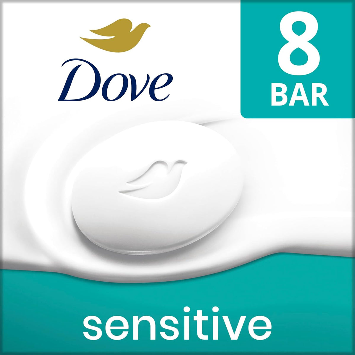 Dove Beauty Bar Soap Sensitive, 8 Bars for Sensitive Skin, Fragrance Free and Hypoallergenic 3.75 oz Jansha Store