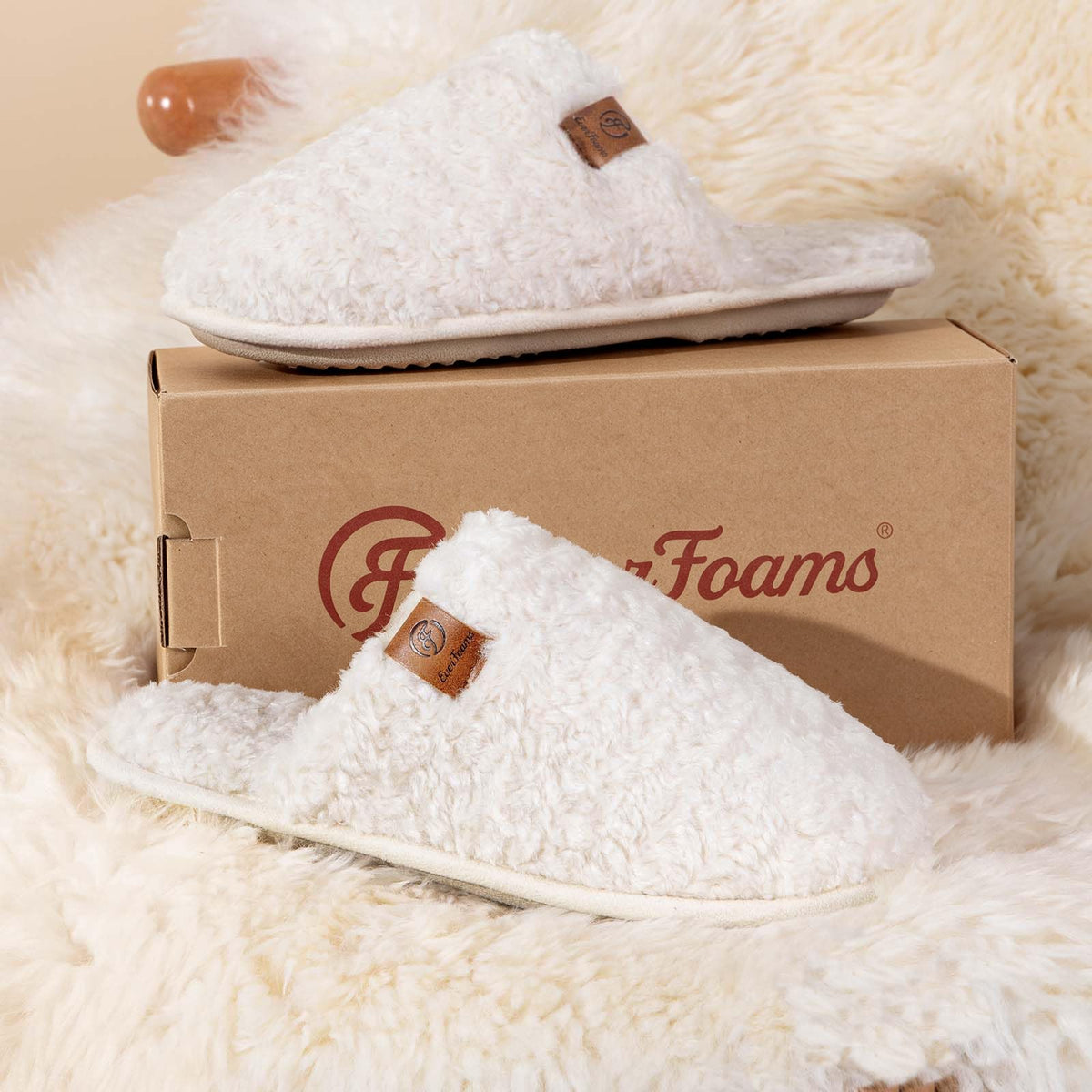 EverFoams Women's Fuzzy Slippers Warm Cozy Memory Foam Indoor House Shoes Jansha Store