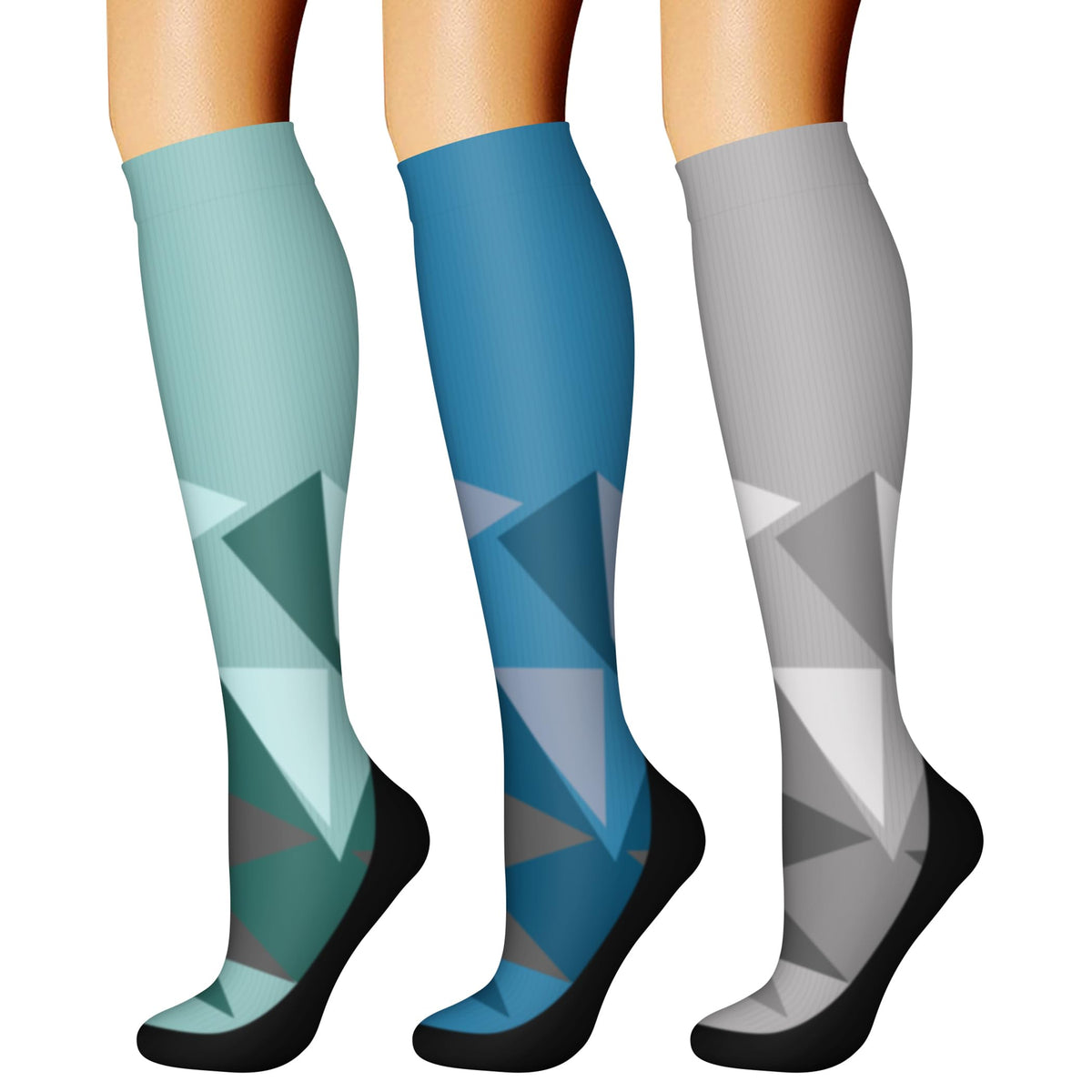 CHARMKING Compression Socks for Women & Men Circulation (3 Pairs) 15-20 mmHg is Best Support for Athletic Running Cycling Jansha Store