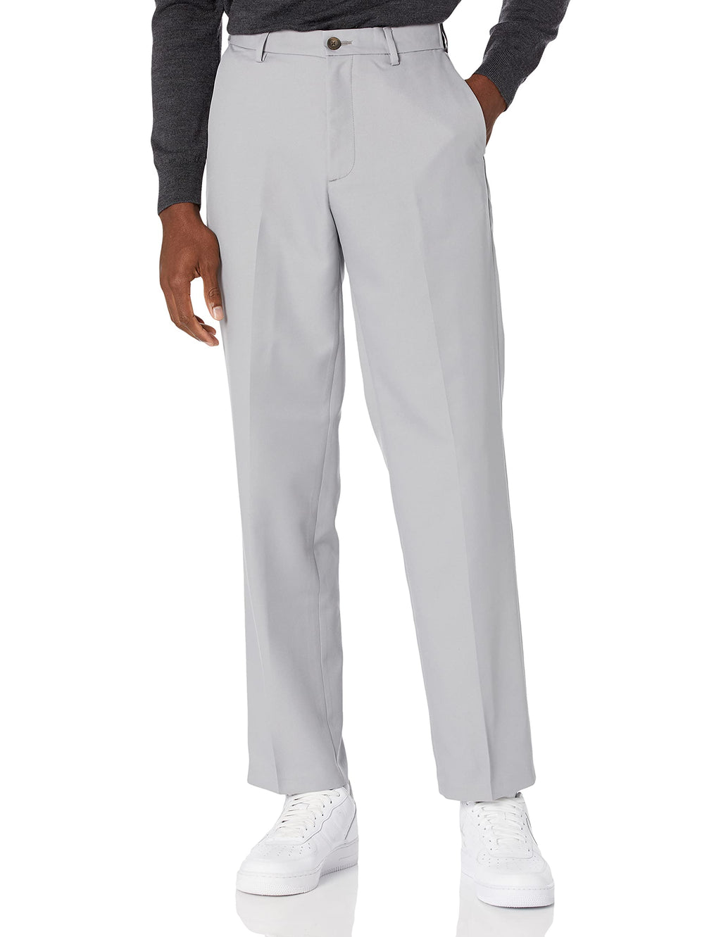 Amazon Essentials Men's Classic-Fit Expandable-Waist Flat-Front Dress Pants Jansha Store