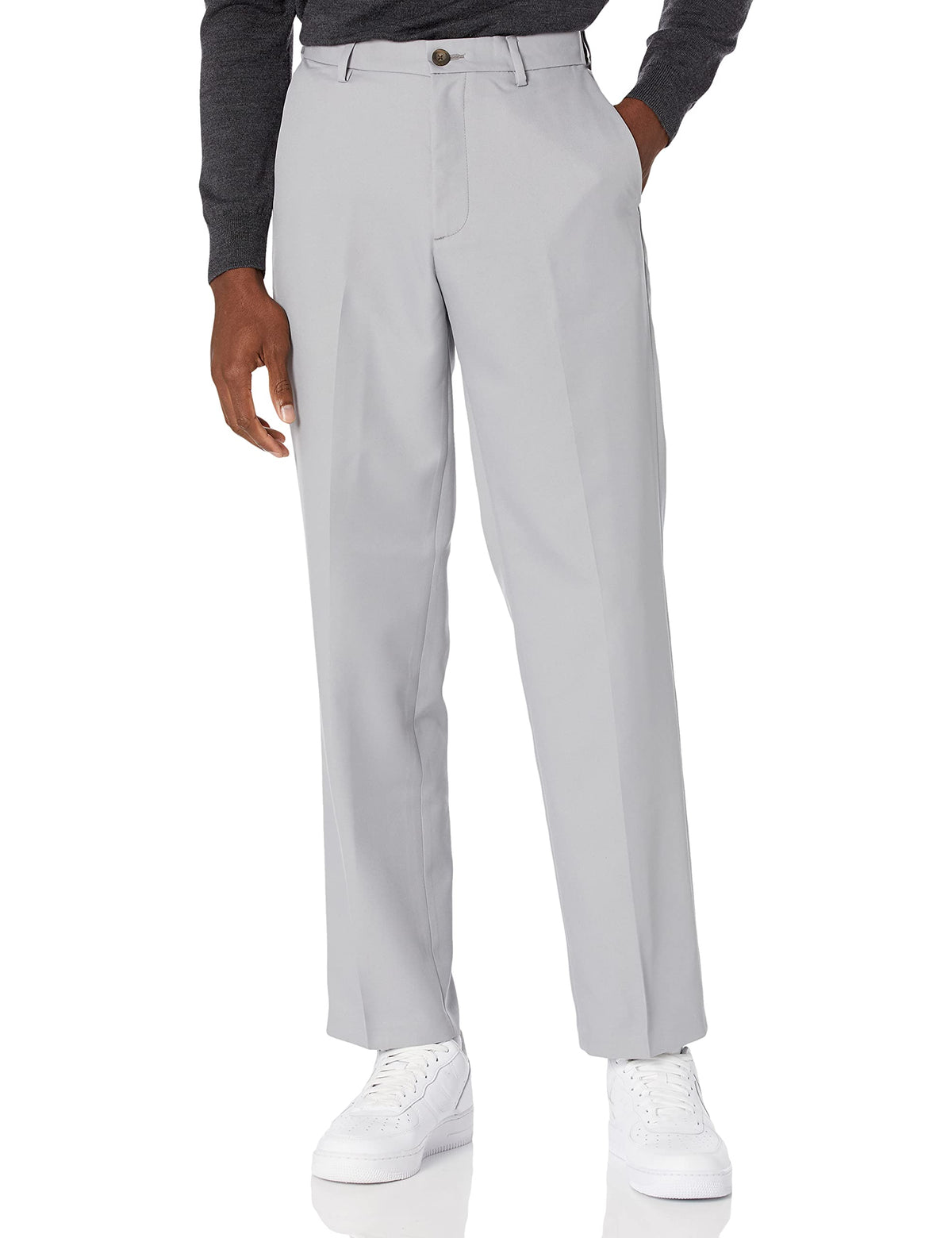 Amazon Essentials Men's Classic-Fit Expandable-Waist Flat-Front Dress Pants Jansha Store