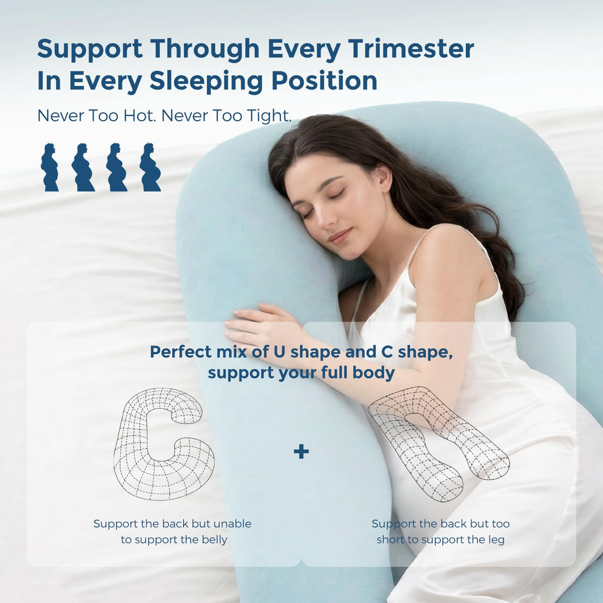 Momcozy Pregnancy Pillow for Sleeping - U Shaped Full Body Maternity Pillow Jansha Store