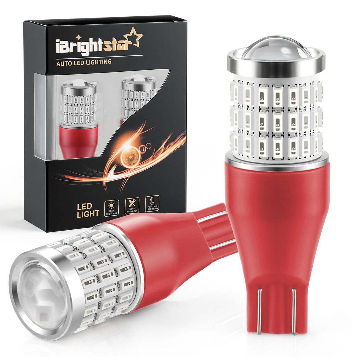 iBrightstar 3157 LED Bulb White, 4157 3156 LED Reverse Light Bulbs Super Bright for Tail Brake Lights Backup Lights Turn Signal Lights, 2 Pack Jansha Store