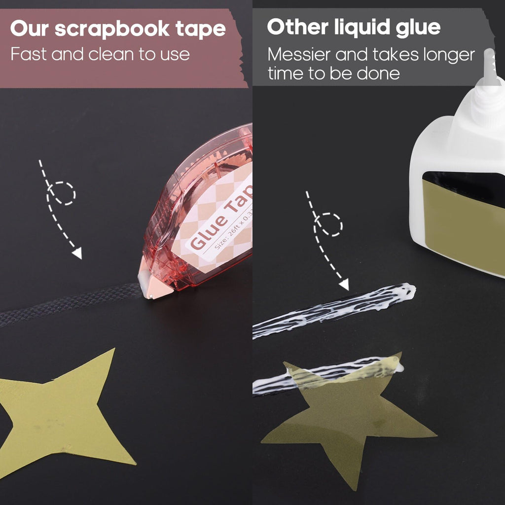 Secopad Scrapbook Tape, Glue Tape for Crafts, 12 Pack, Clear Colored Shell Jansha Store