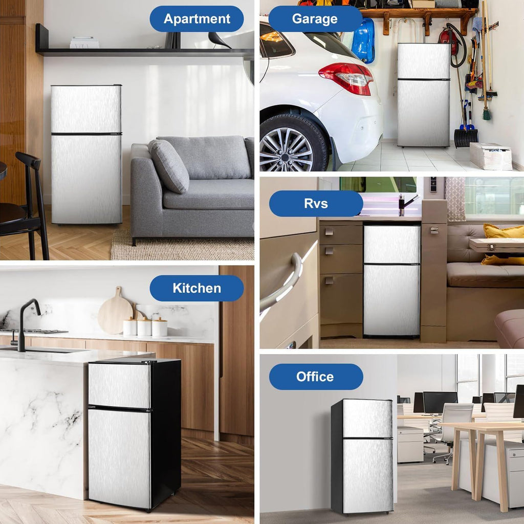Cucina Magica Mini Fridge with Freezer, 3.8 Cu.Ft Small Fridge, Dorm Fridge Jansha Store