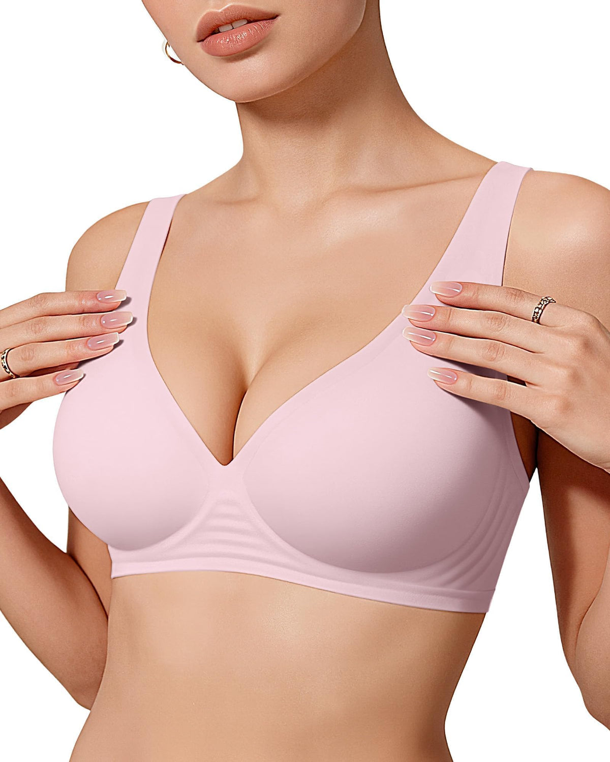 OEAK Womens Jelly Bras Wireless Deep V Bralette Comfy Push Up Tshirt Bras Jansha Store