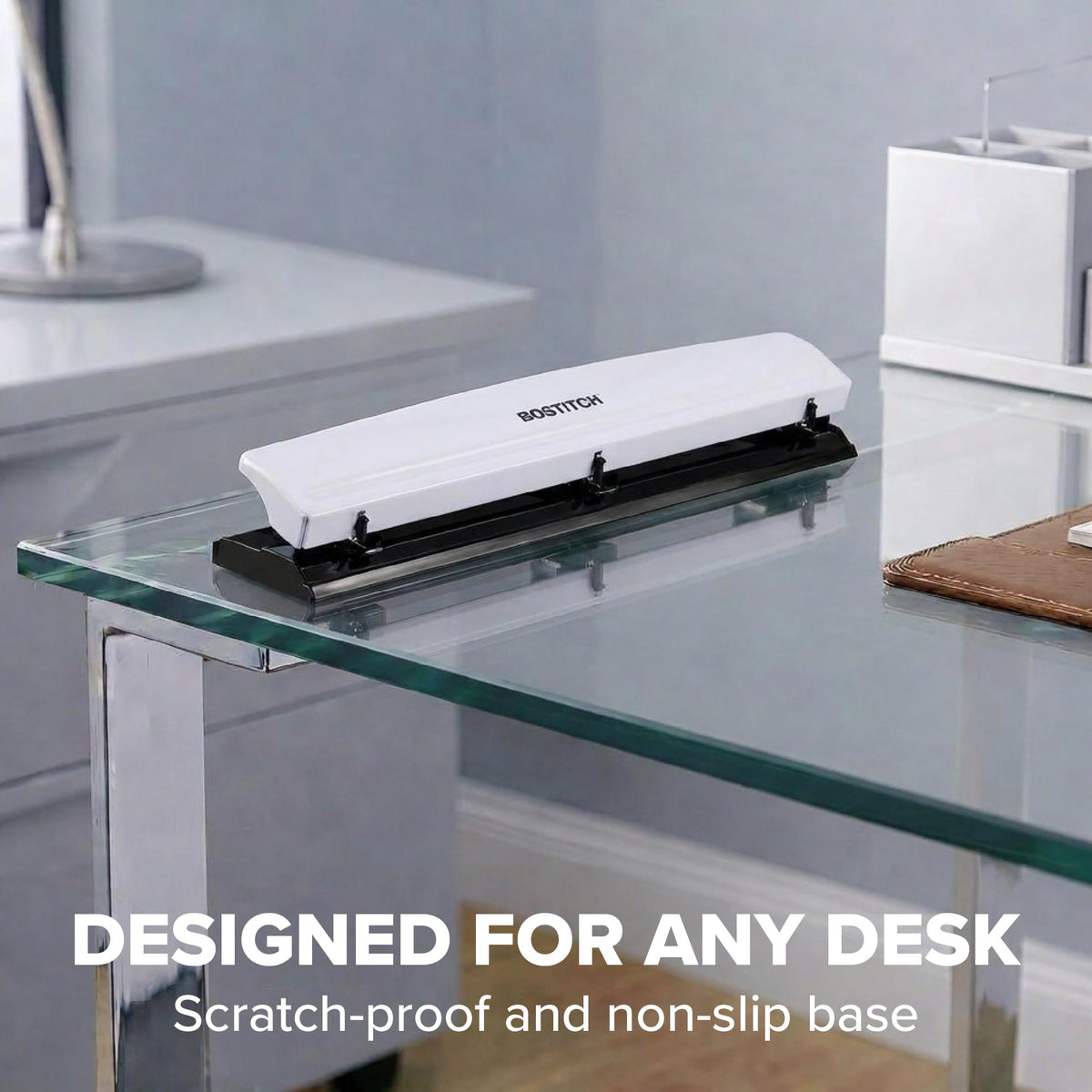 Bostitch Office 3 Hole Punch, Metal, 12 Sheet Capacity, Rubber Base, Silver Jansha Store