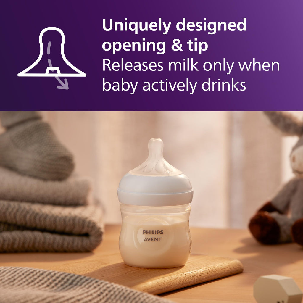 Philips Avent Natural Baby Bottles, Medium Flow, 9 oz, BPA-Free, 4-Pack Jansha Store