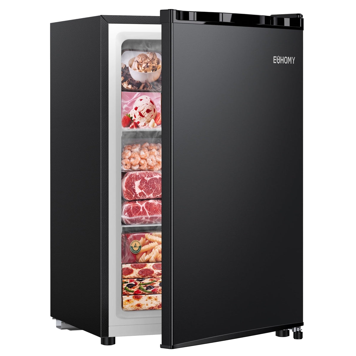 EUHOMY 2.1 Cu.ft Upright Freezer, Reversible Door Mini Freezer, Silver Jansha Store