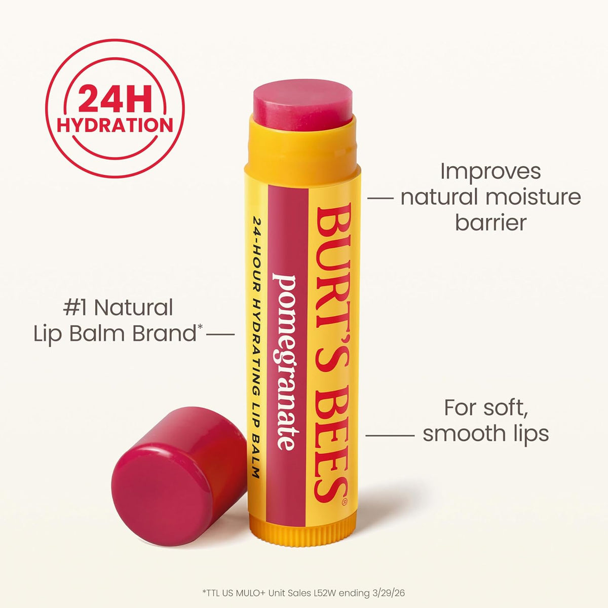 Burt's Bees Lip Balm, Pomegranate, 0.15 oz., 4 Tubes Jansha Store