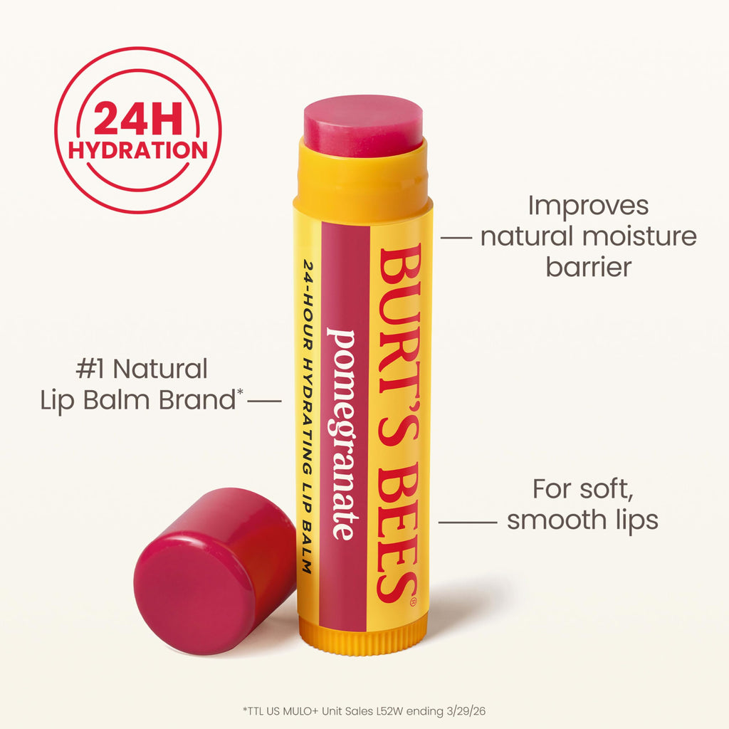Burt's Bees Lip Balm, Pomegranate, 0.15 oz., 4 Tubes Jansha Store